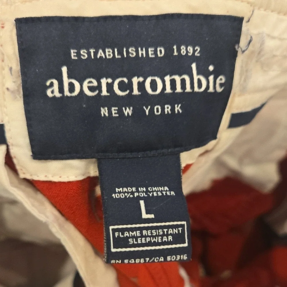 Abercrombie Kids Boy's Large‎ Pajama Pants Bottoms Red Moose Print Flannel